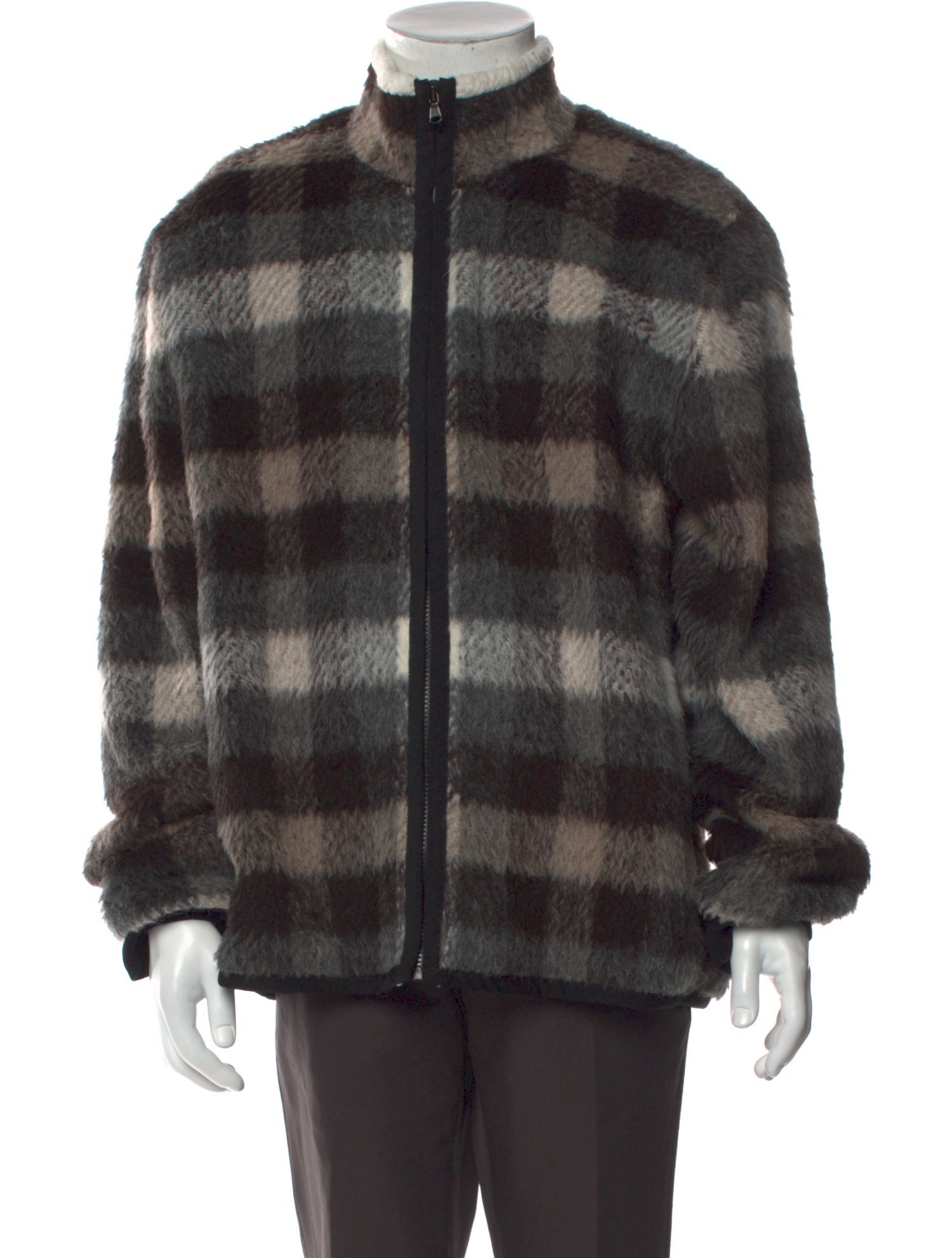 James Perse Plaid Print Turtleneck Cardigan w/ Tags