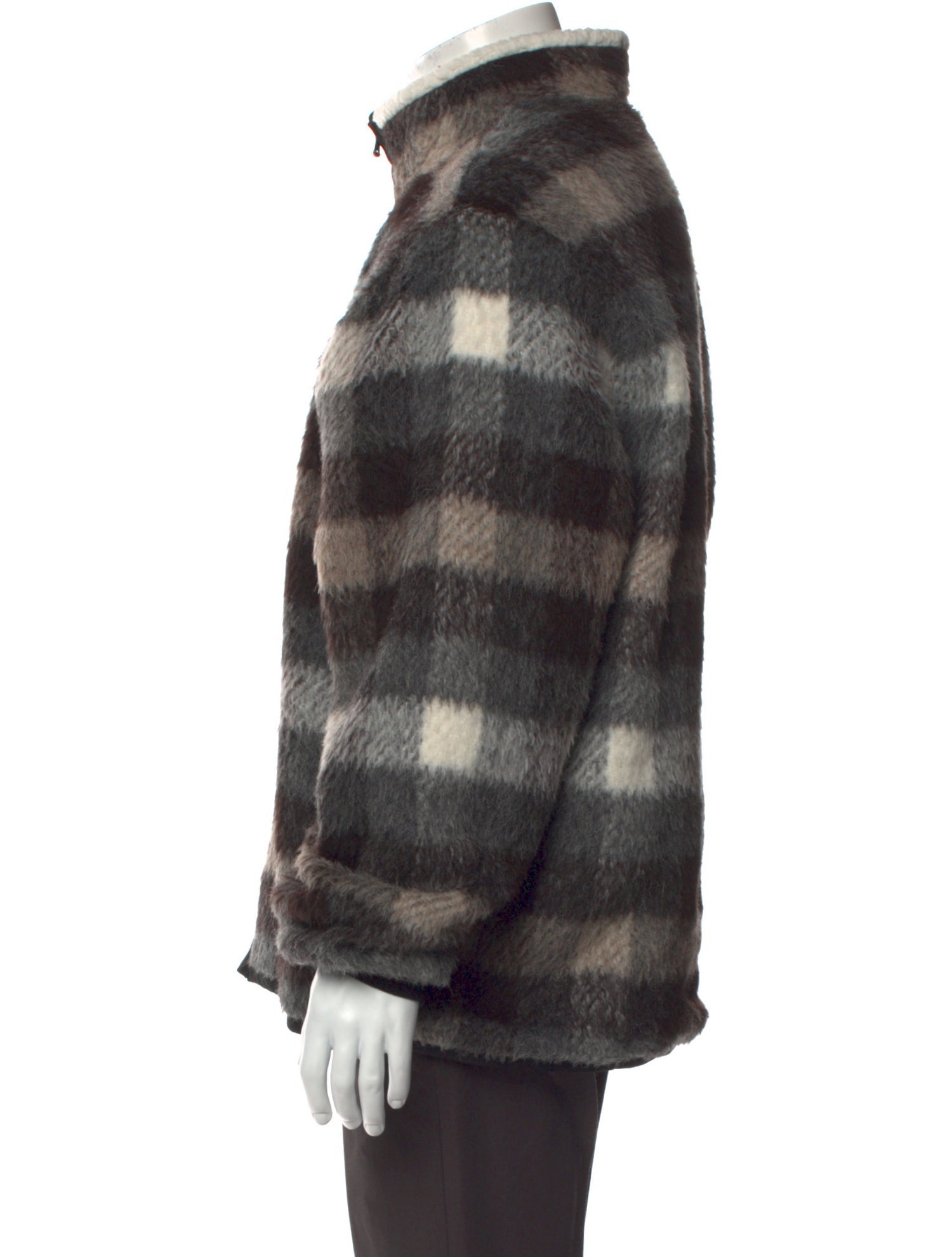 James Perse Plaid Print Turtleneck Cardigan w/ Tags