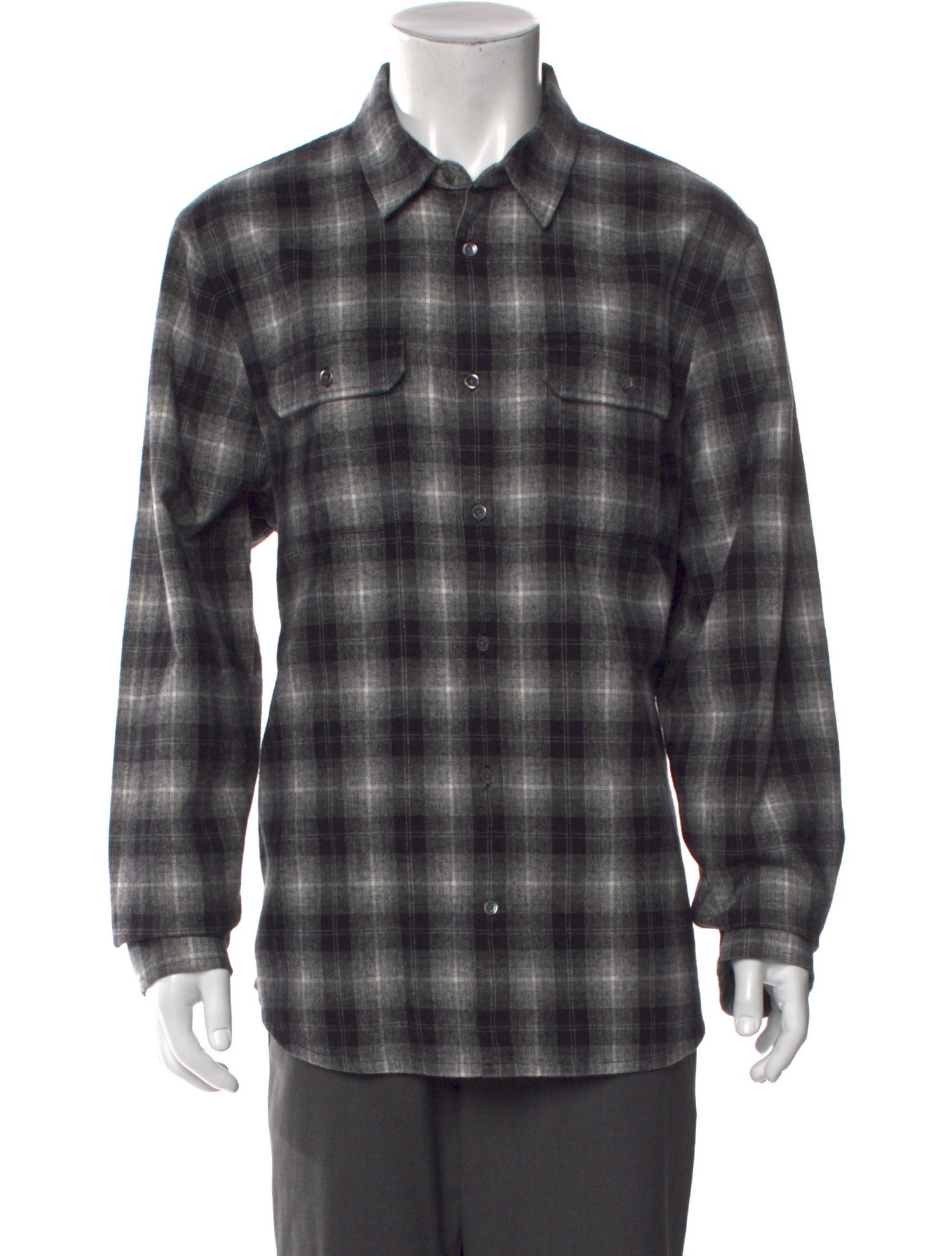 James Perse Plaid Print Long Sleeve Shirt