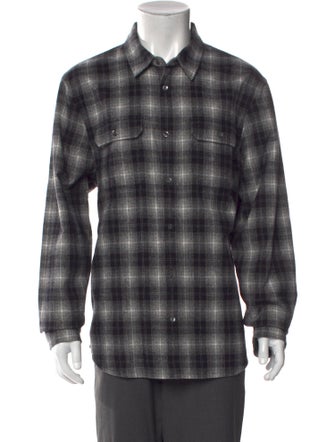 James Perse Plaid Print Long Sleeve Shirt
