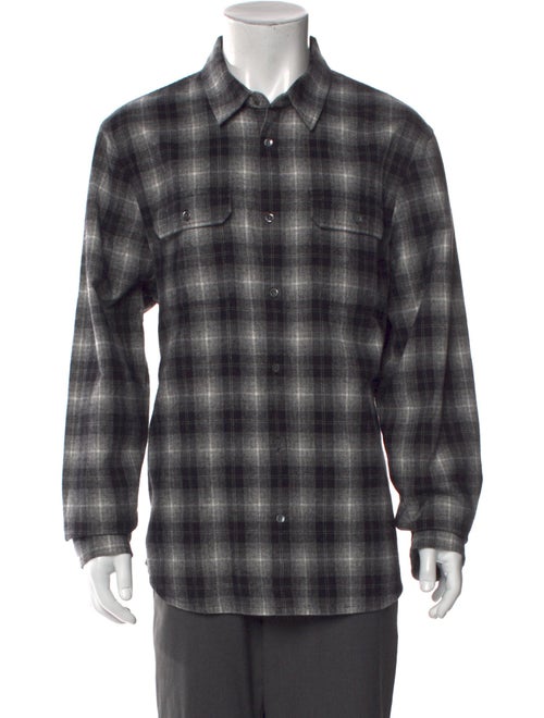 James Perse Plaid Print Long Sleeve Shirt