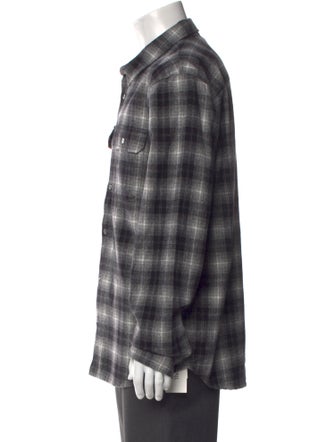James Perse Plaid Print Long Sleeve Shirt