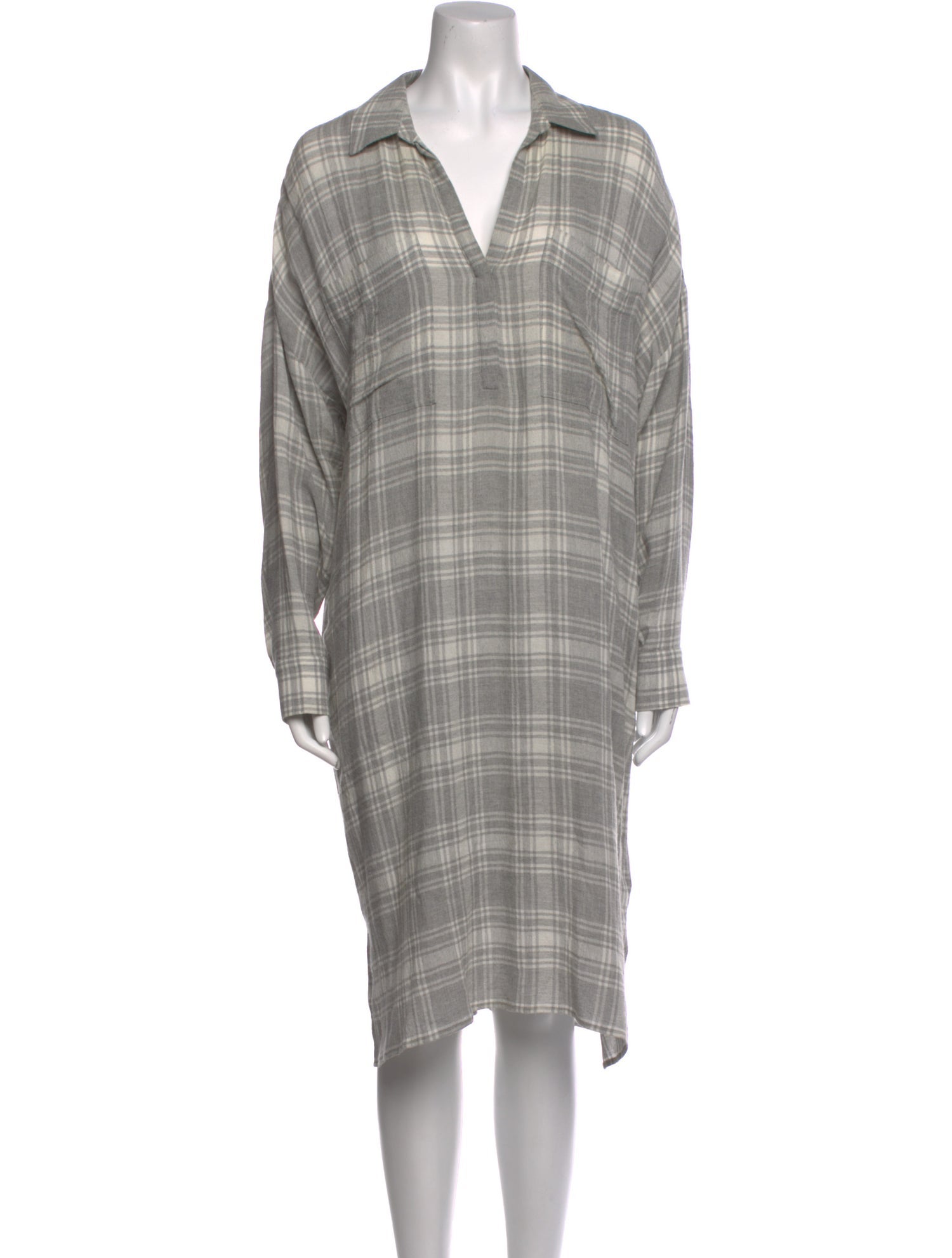 James Perse Plaid Print Knee-Length Dress