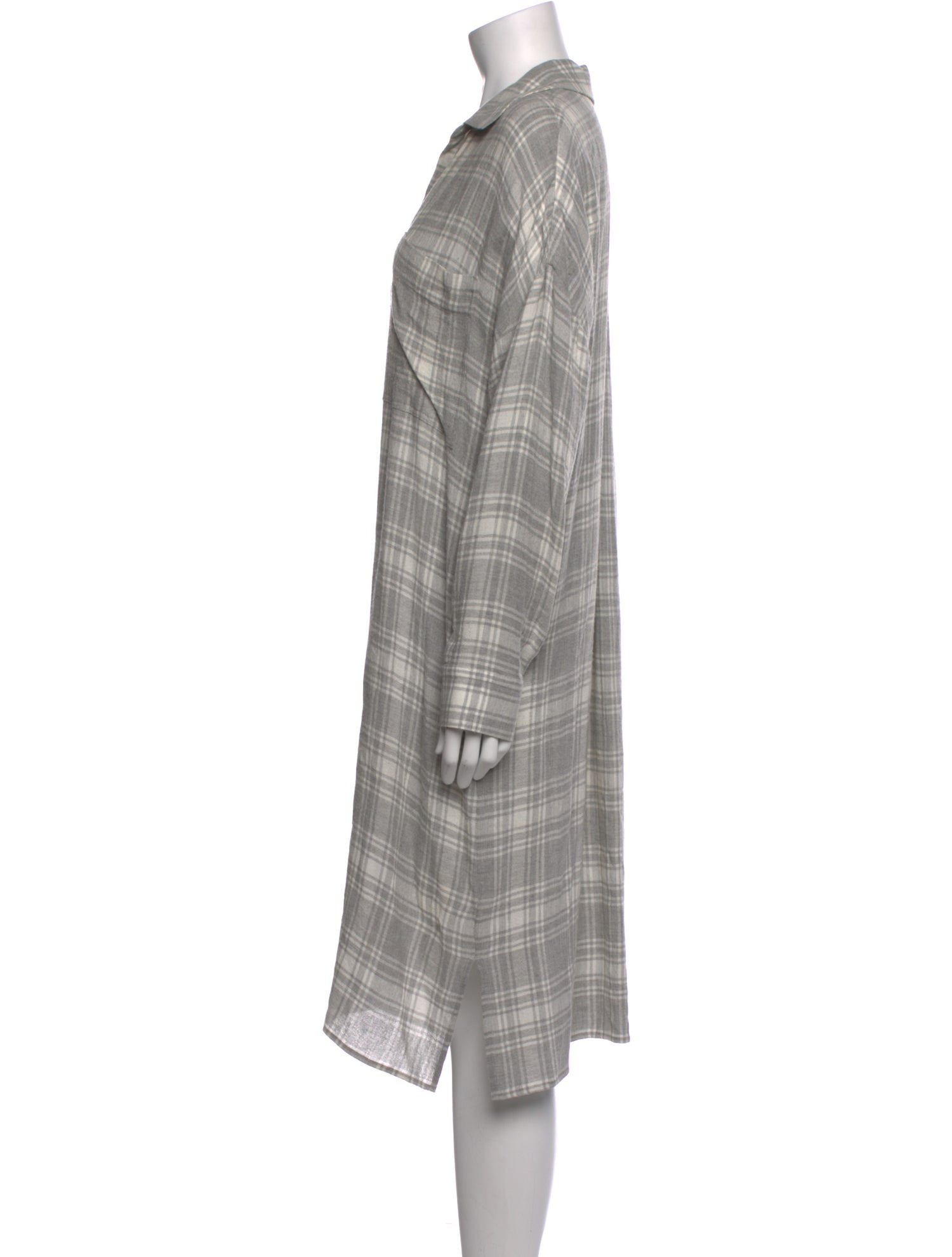 James Perse Plaid Print Knee-Length Dress