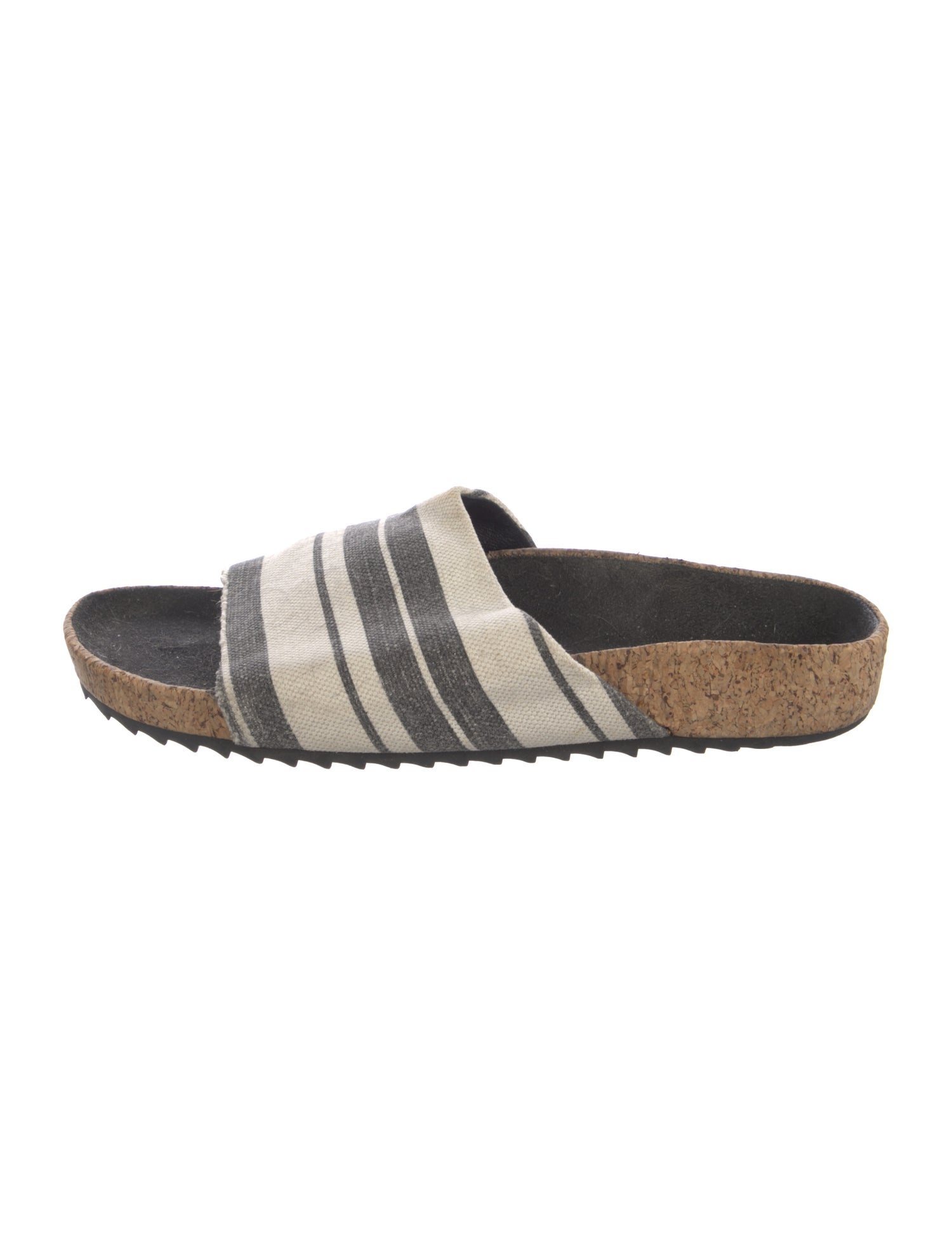 James Perse Canvas Striped Slides