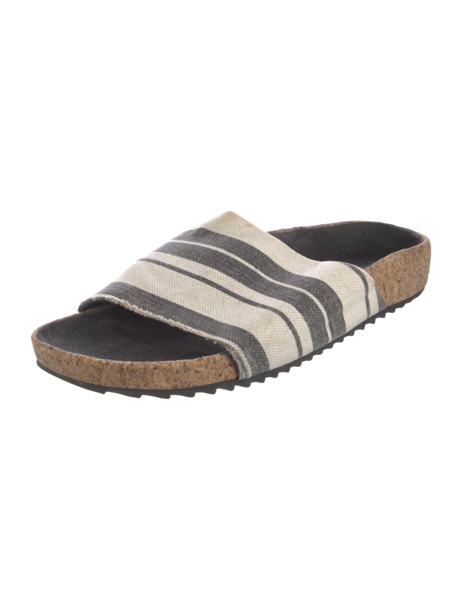 James Perse Canvas Striped Slides