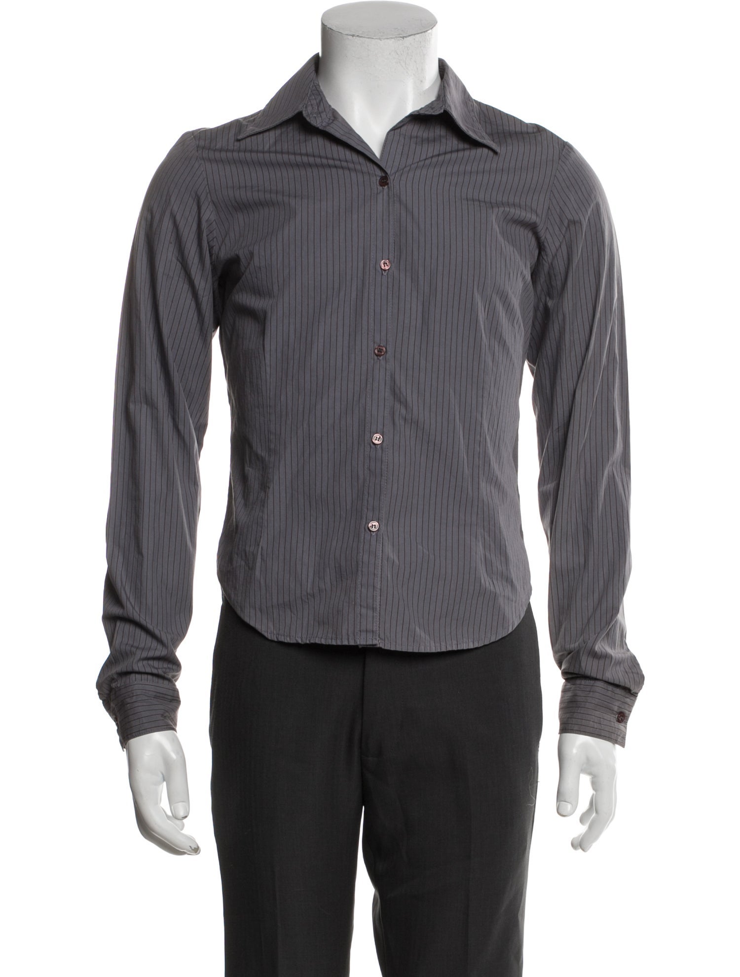 James Perse Striped Long Sleeve Dress Shirt