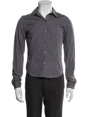 James Perse Striped Long Sleeve Dress Shirt