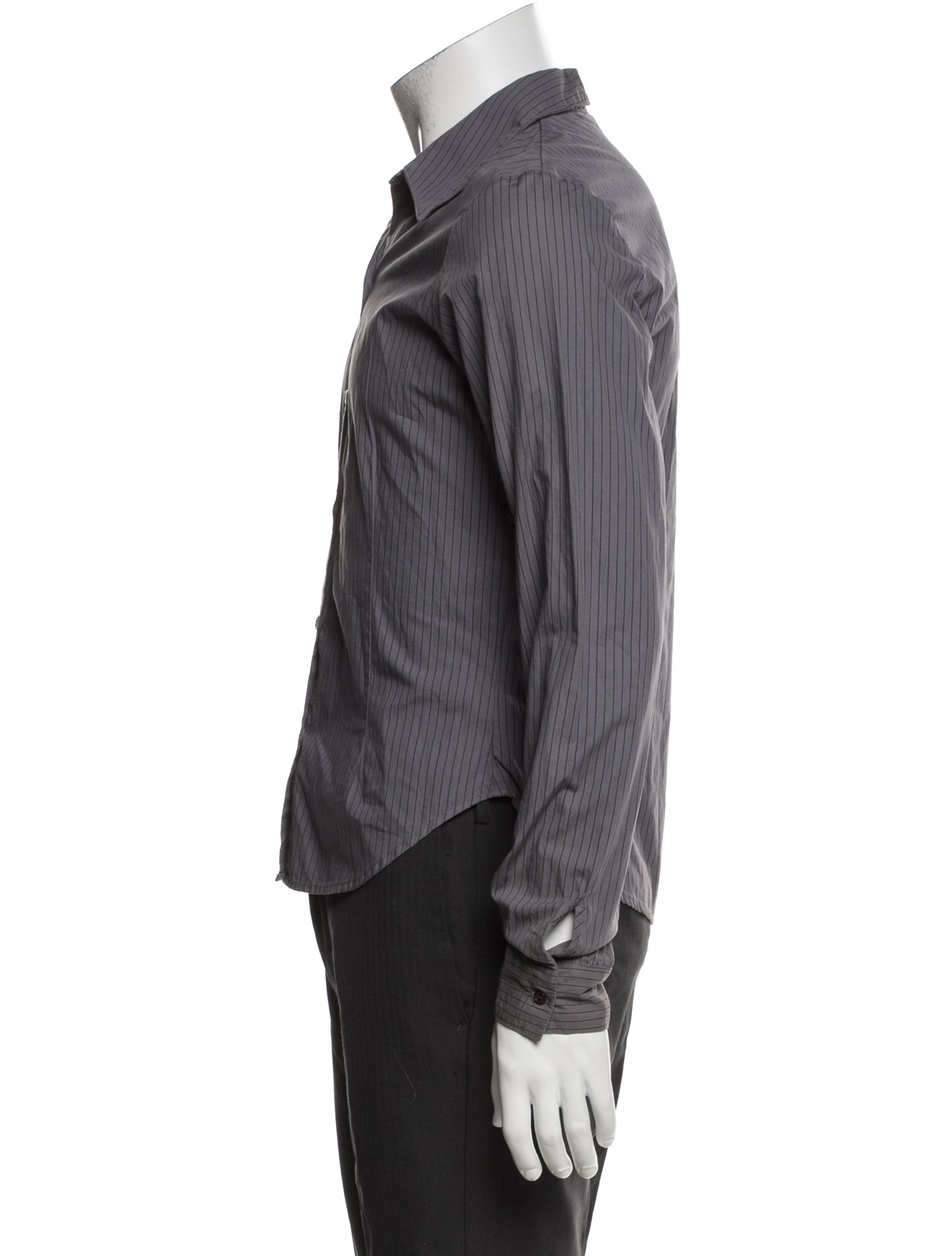 James Perse Striped Long Sleeve Dress Shirt