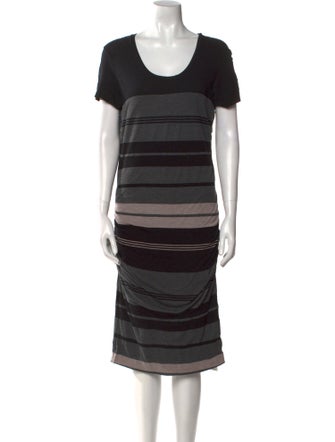 James Perse Striped Midi Length Dress