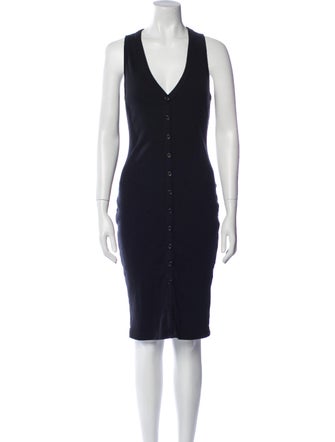 James Perse V-Neck Knee-Length Dress