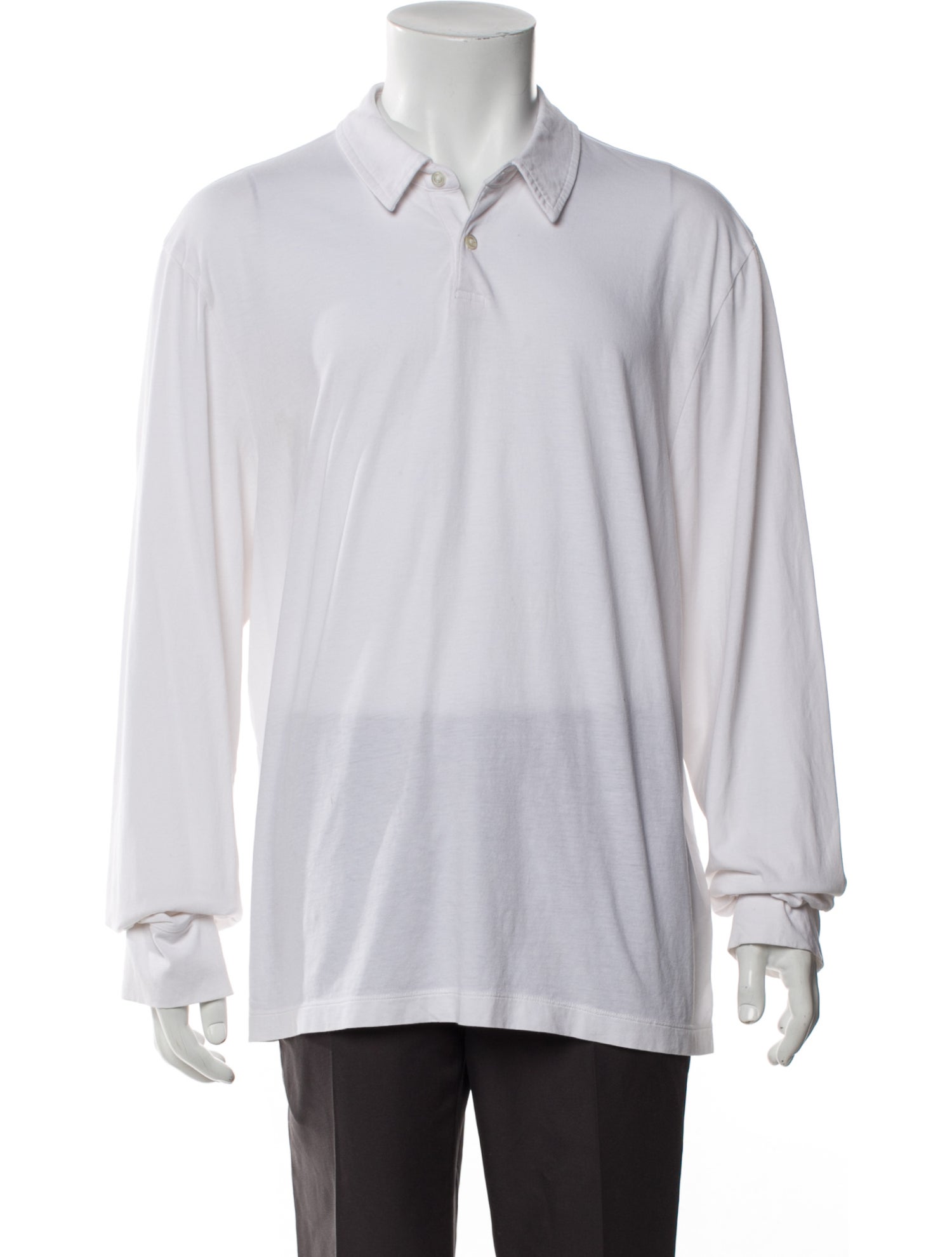 James Perse Collar Long Sleeve Polo Shirt