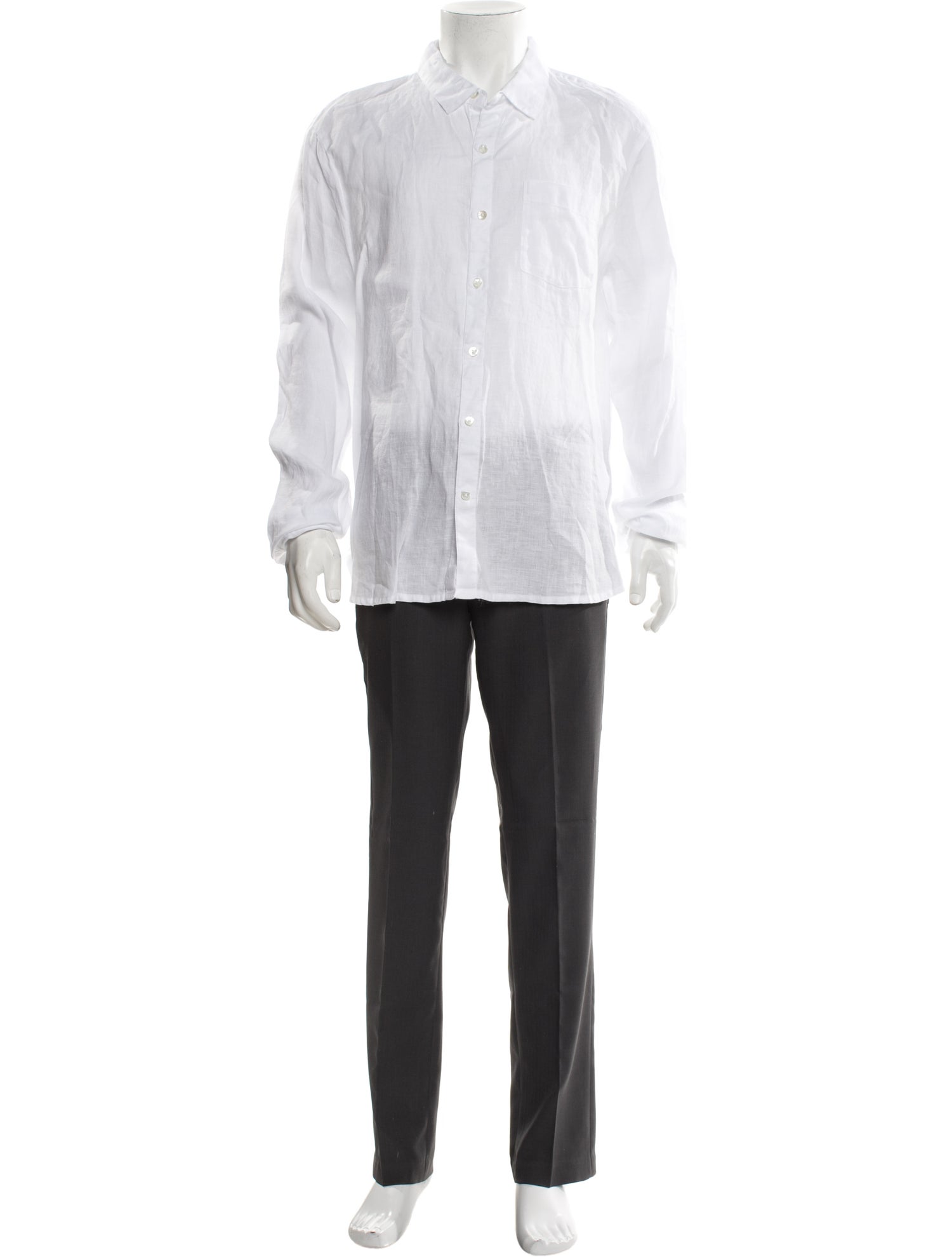 James Perse Linen Long Sleeve Tuxedo Shirt