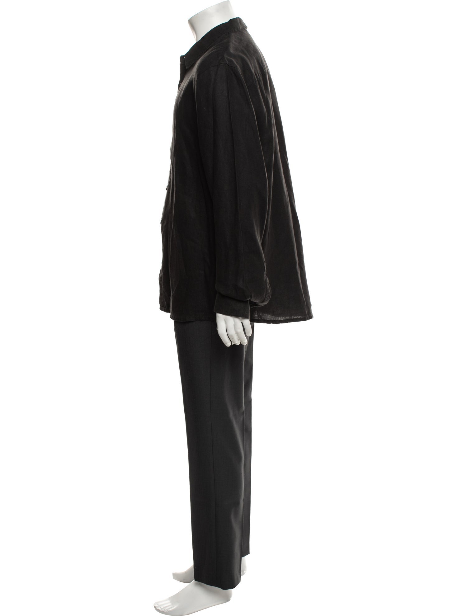 James Perse Linen Long Sleeve Tuxedo Shirt