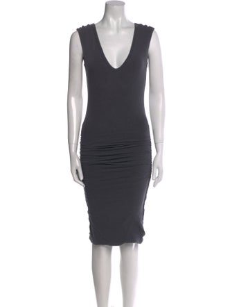James Perse V-Neck Knee-Length Dress