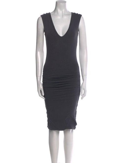 James Perse V-Neck Knee-Length Dress