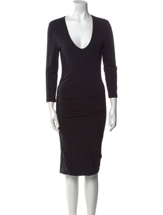 James Perse V-Neck Knee-Length Dress