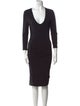 James Perse V-Neck Knee-Length Dress