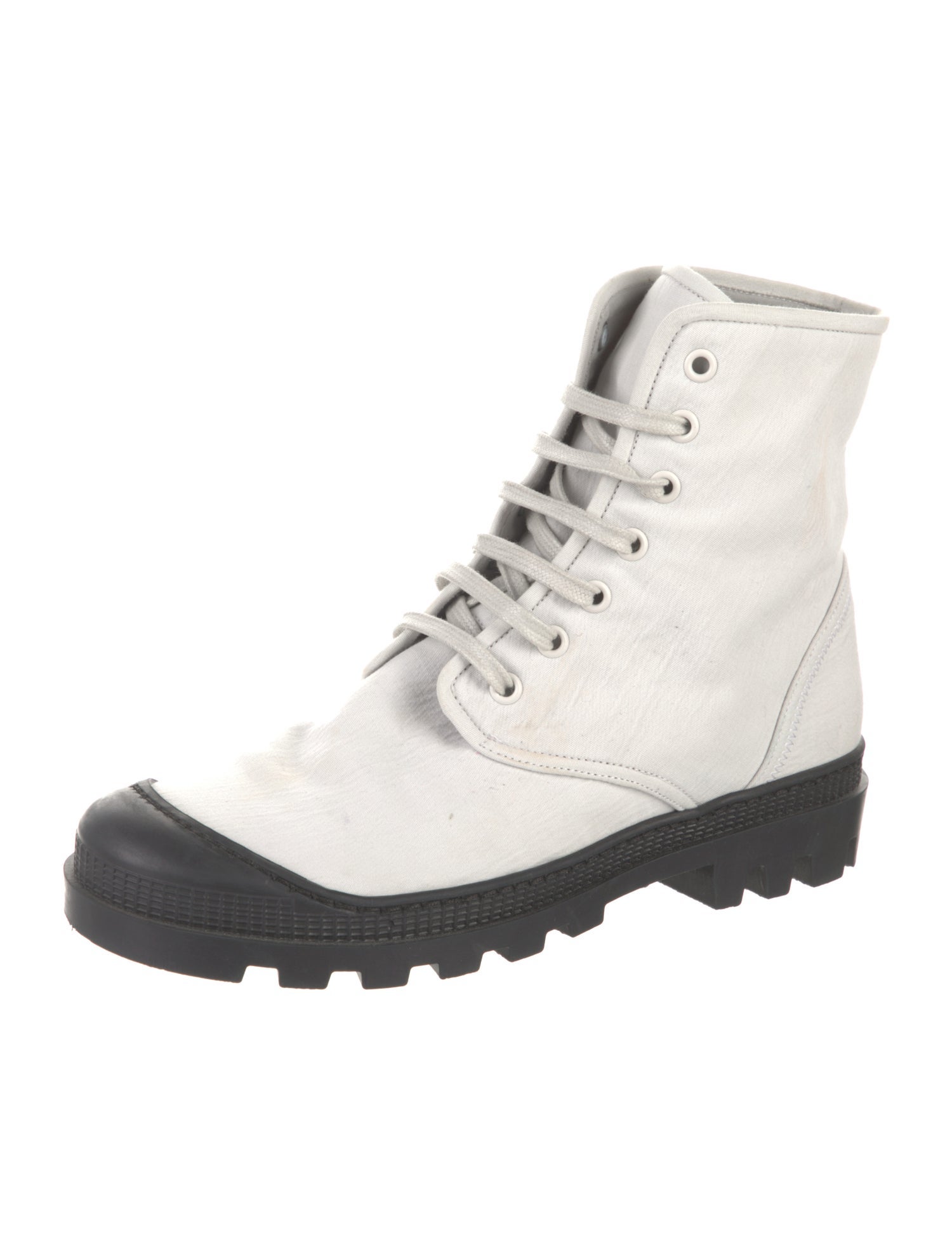 James Perse Canvas Colorblock Pattern Combat Boots