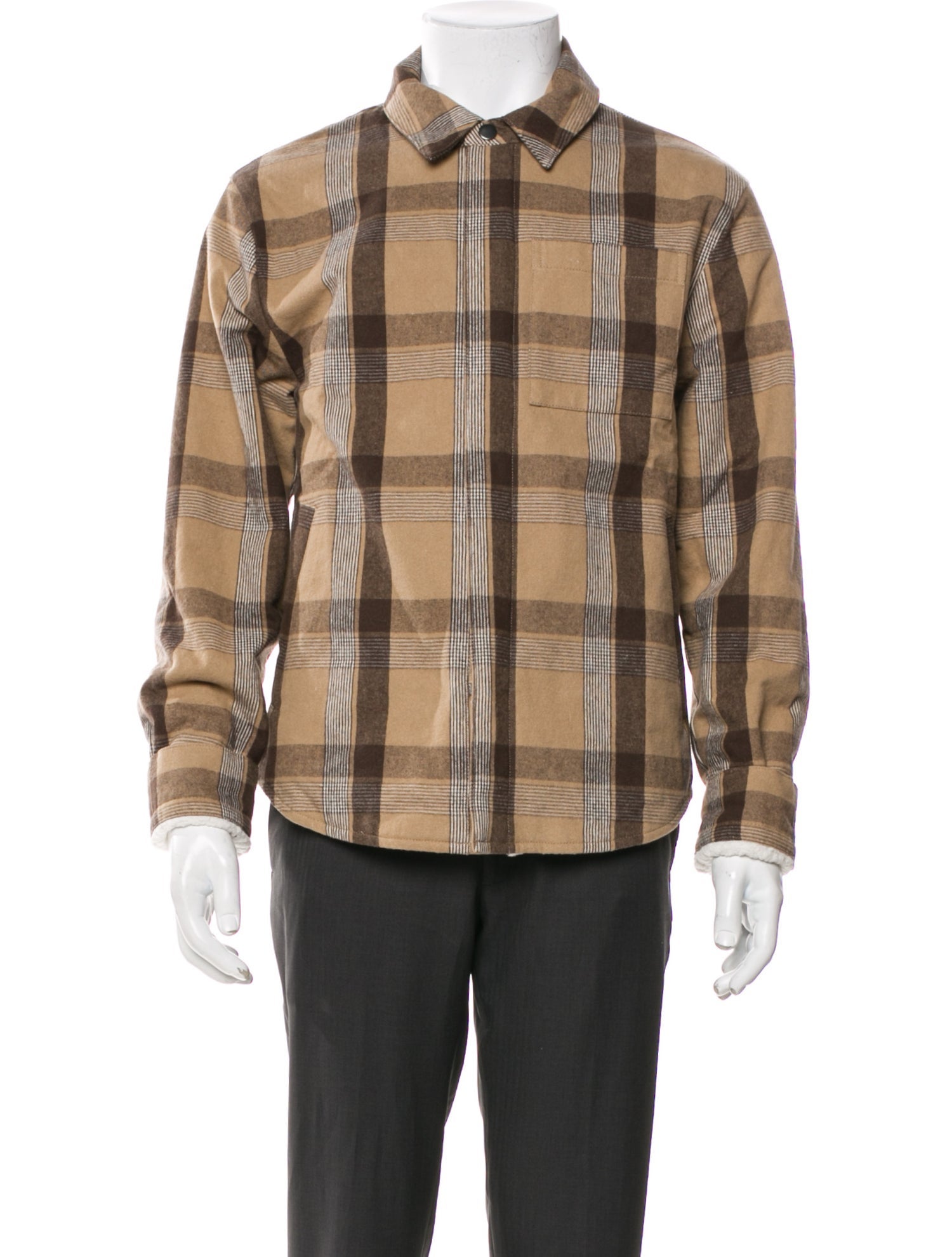 James Perse Plaid Print Trucker Jacket