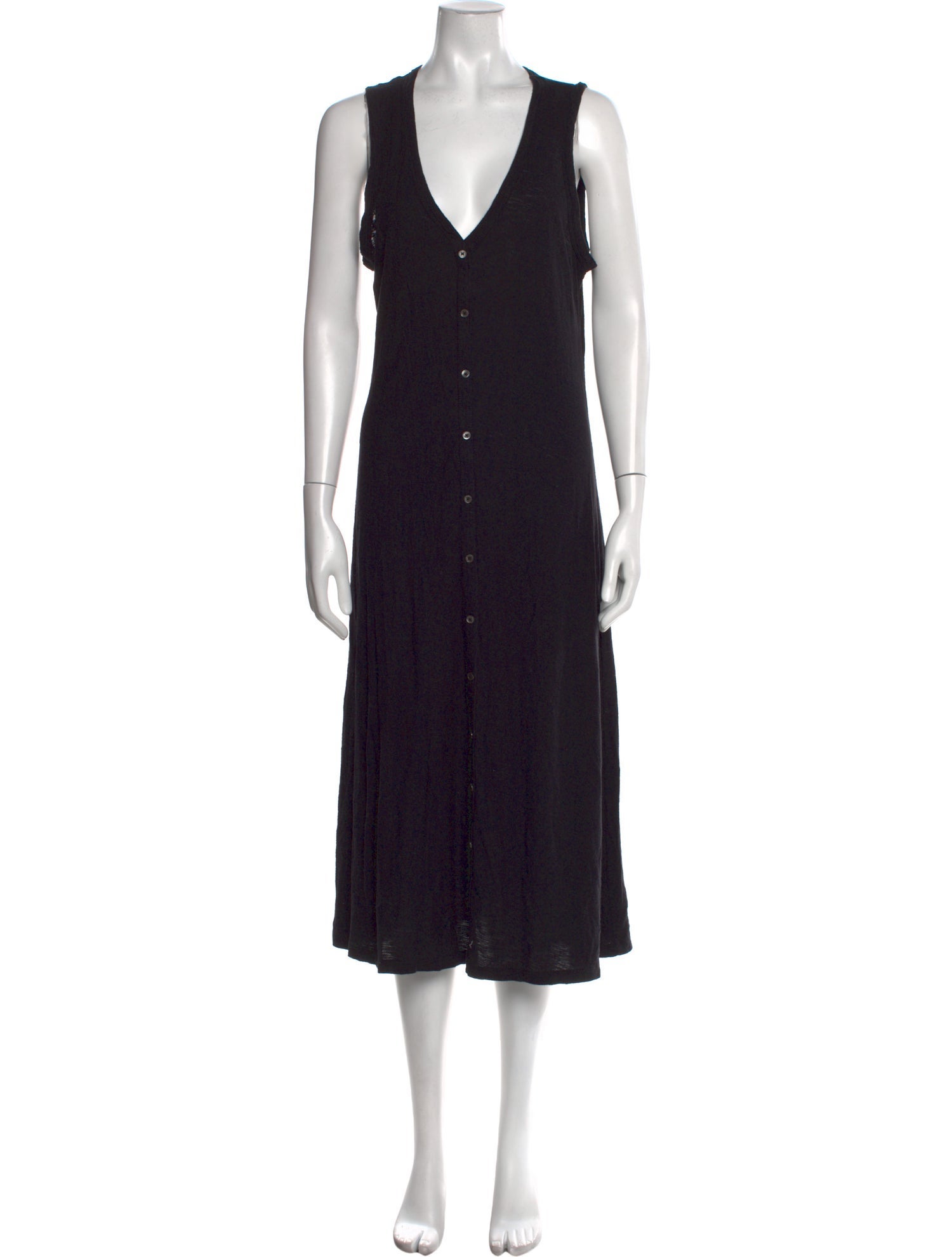 James Perse V-Neck Midi Length Dress