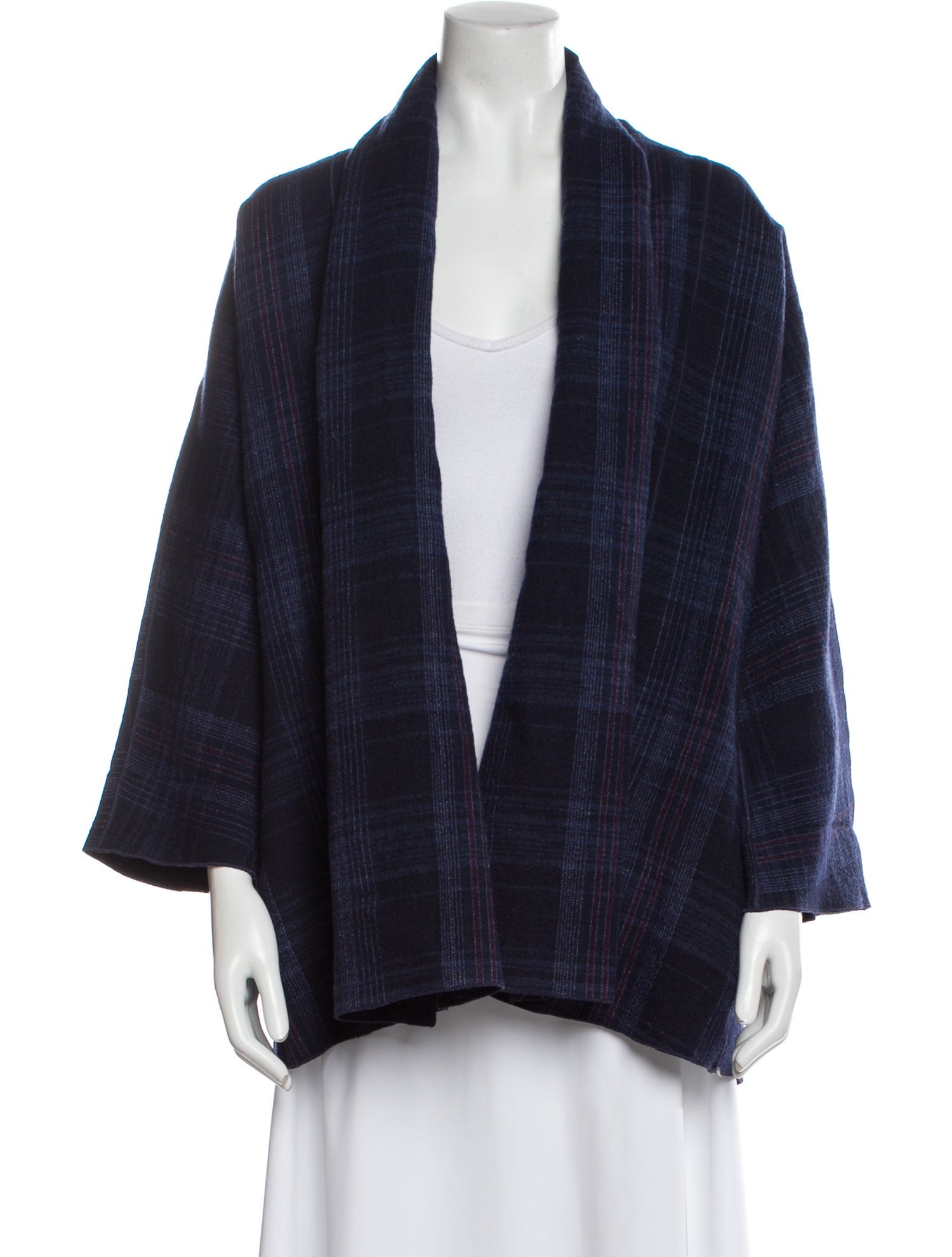 James Perse Linen Plaid Print Jacket