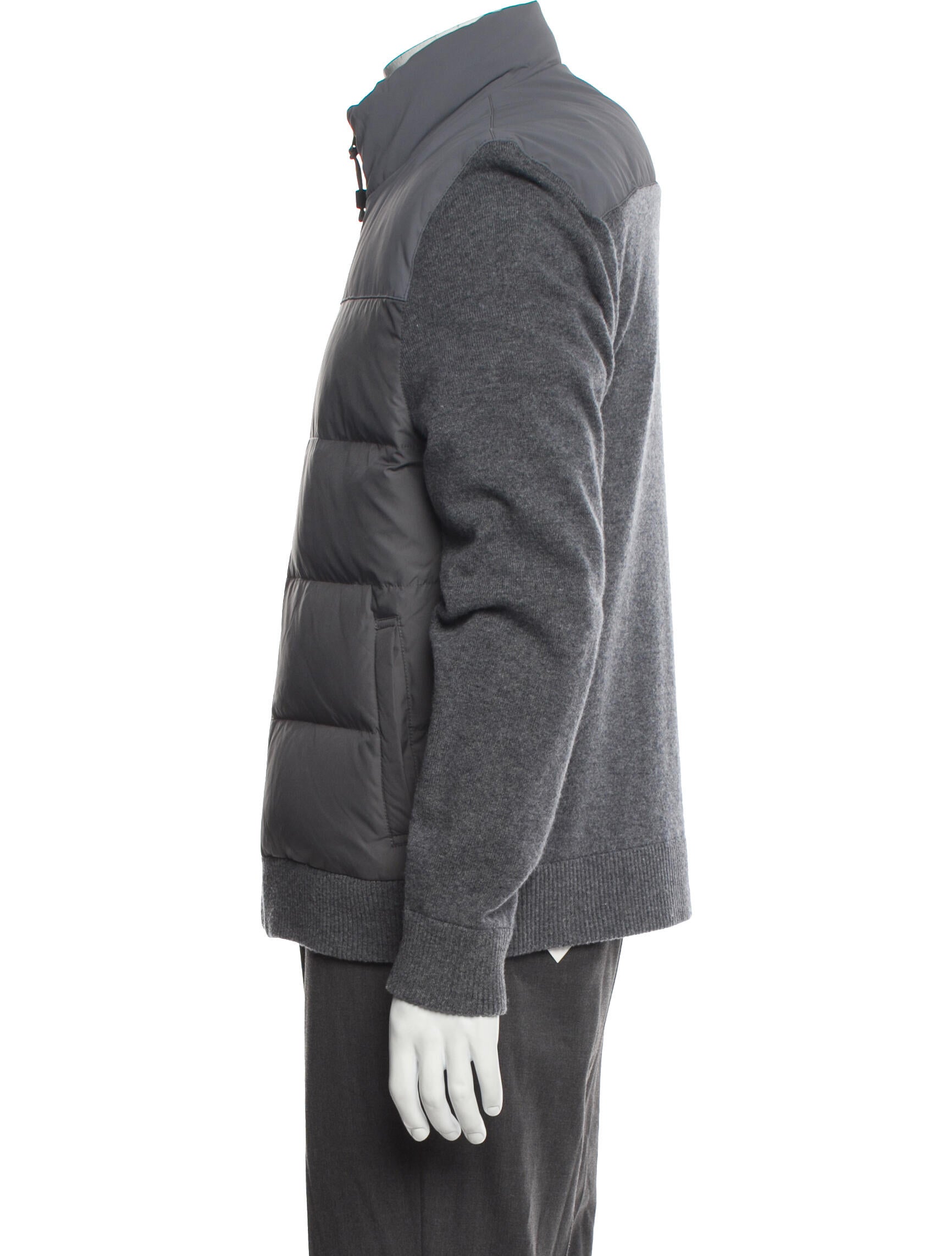 James Perse Colorblock Pattern Puffer Coat