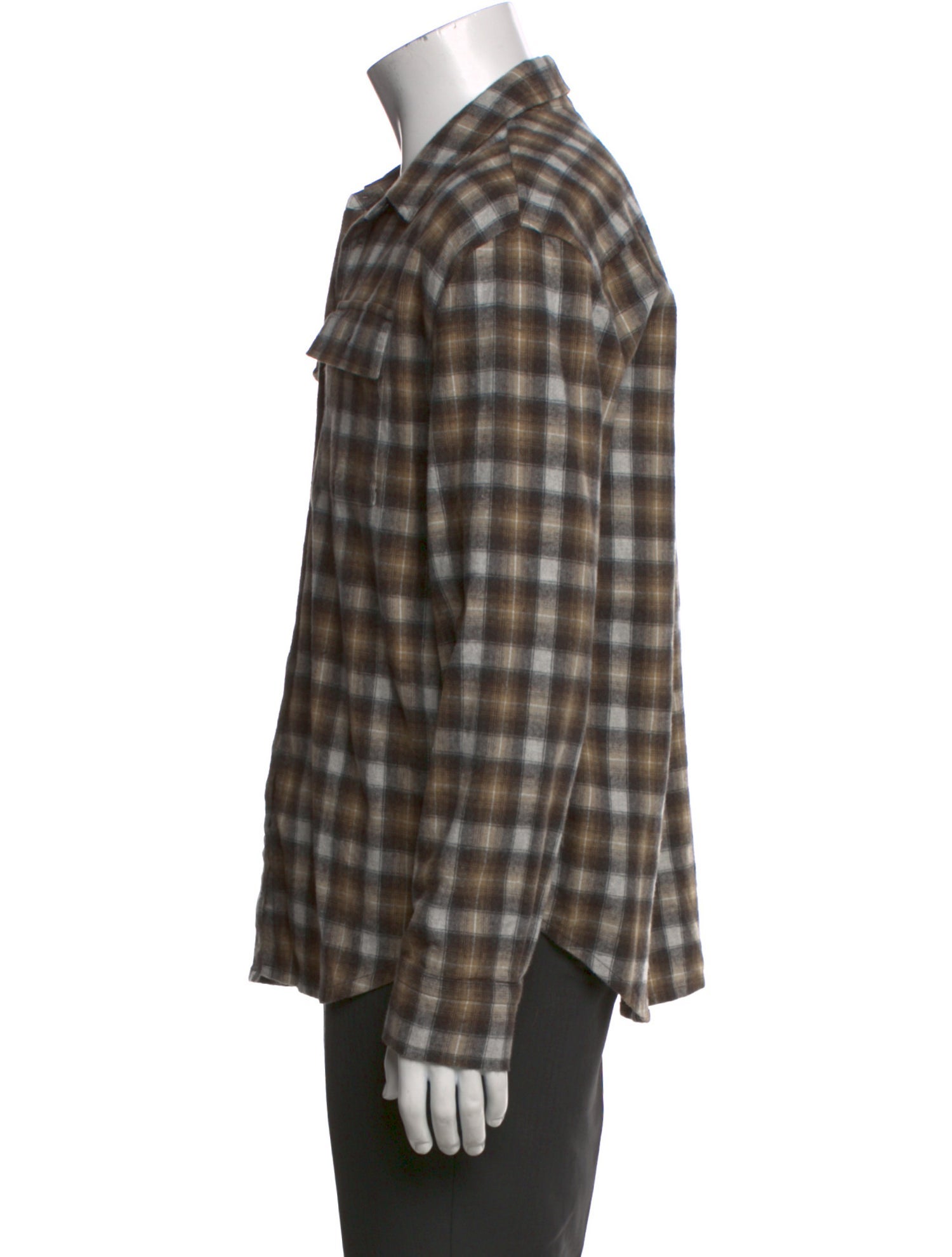 James Perse Plaid Print Long Sleeve Shirt
