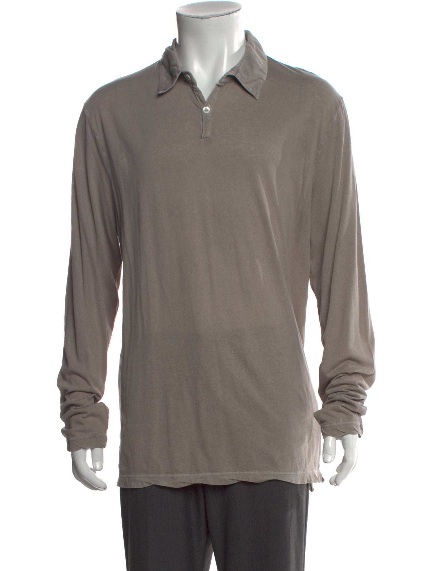 James Perse Collar Long Sleeve Polo Shirt