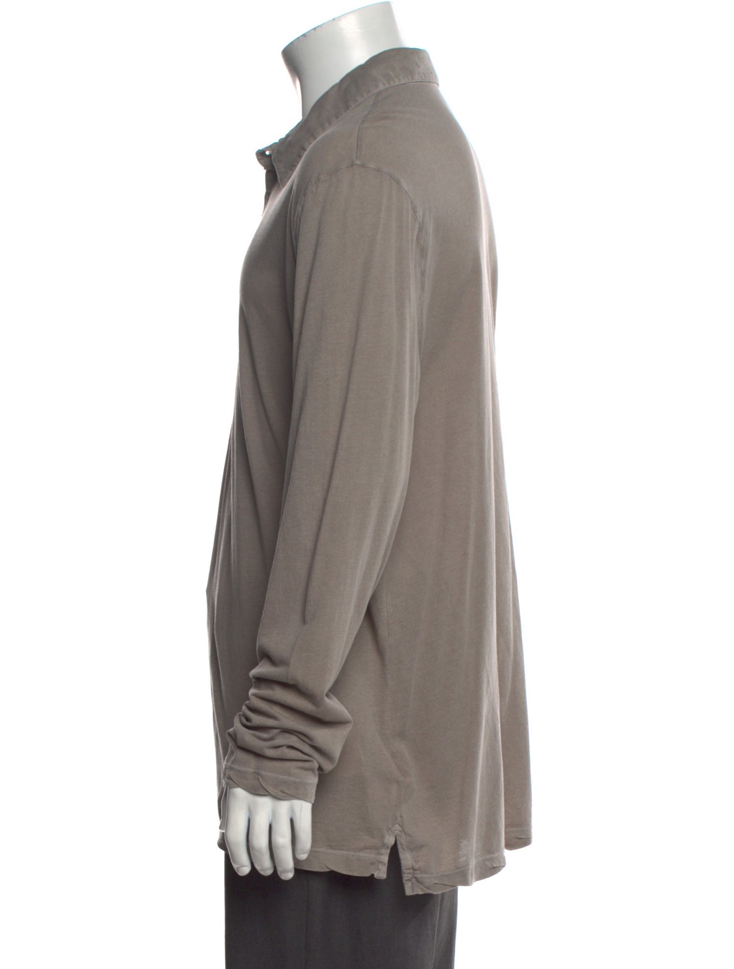 James Perse Collar Long Sleeve Polo Shirt