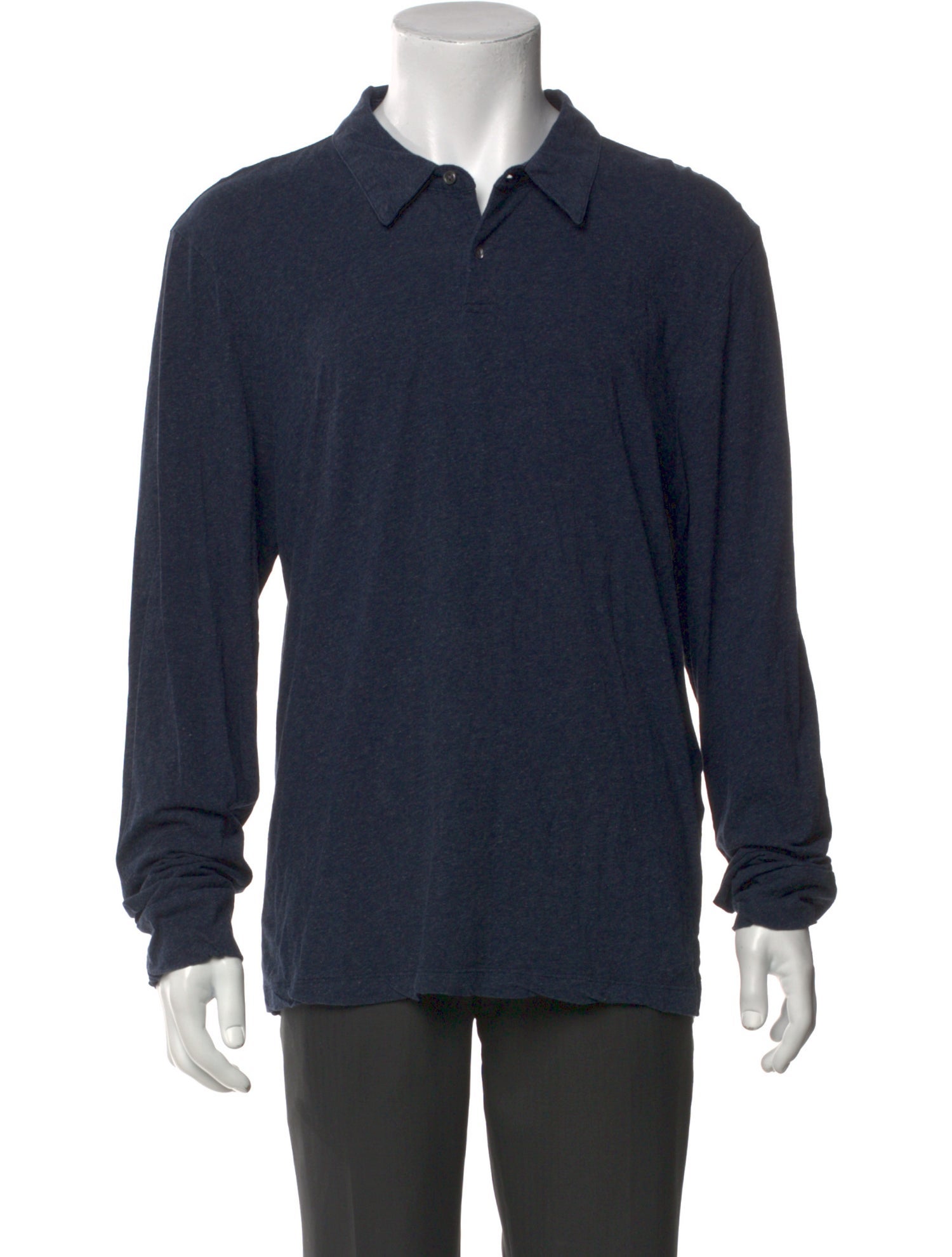 James Perse Collar Long Sleeve Polo Shirt