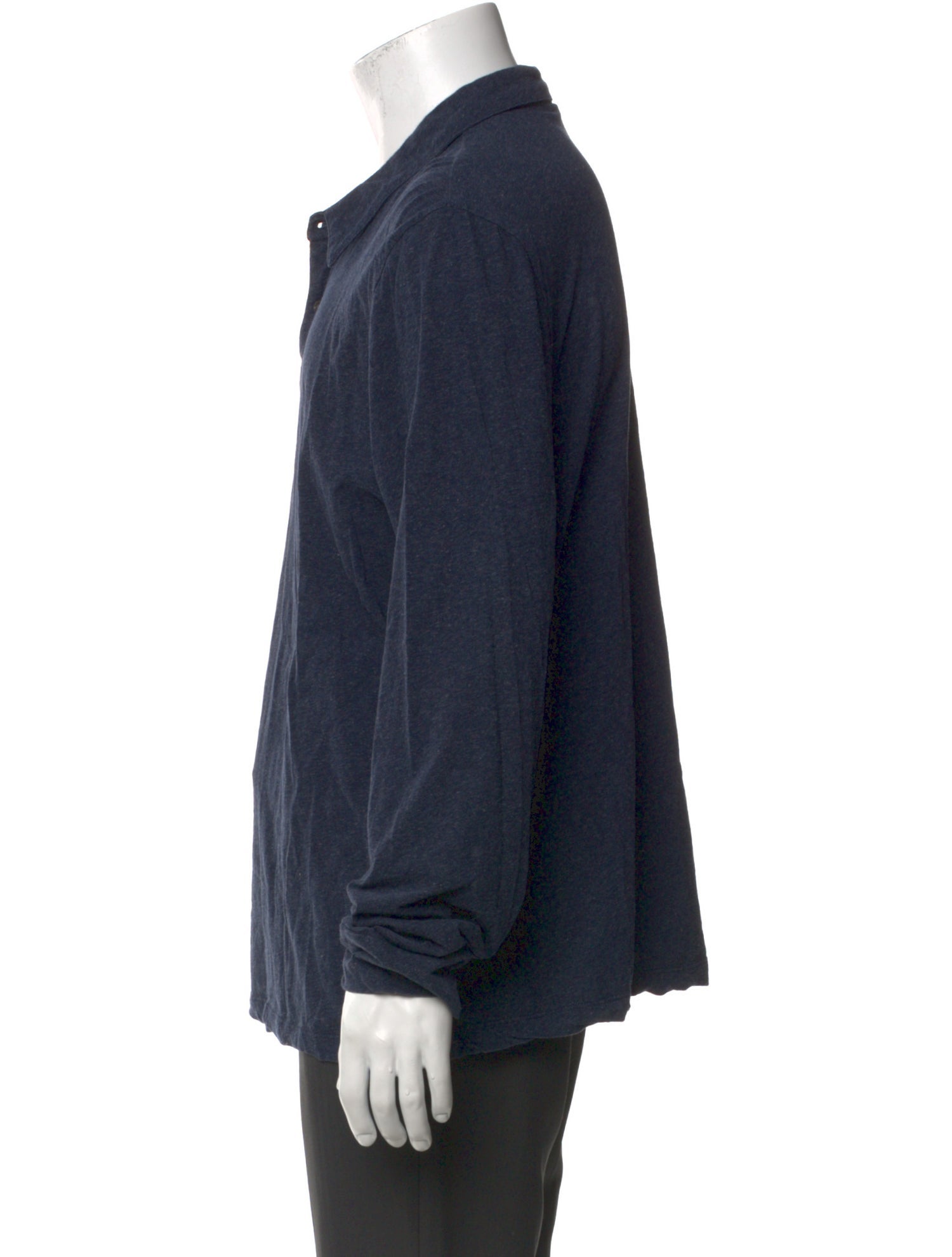 James Perse Collar Long Sleeve Polo Shirt