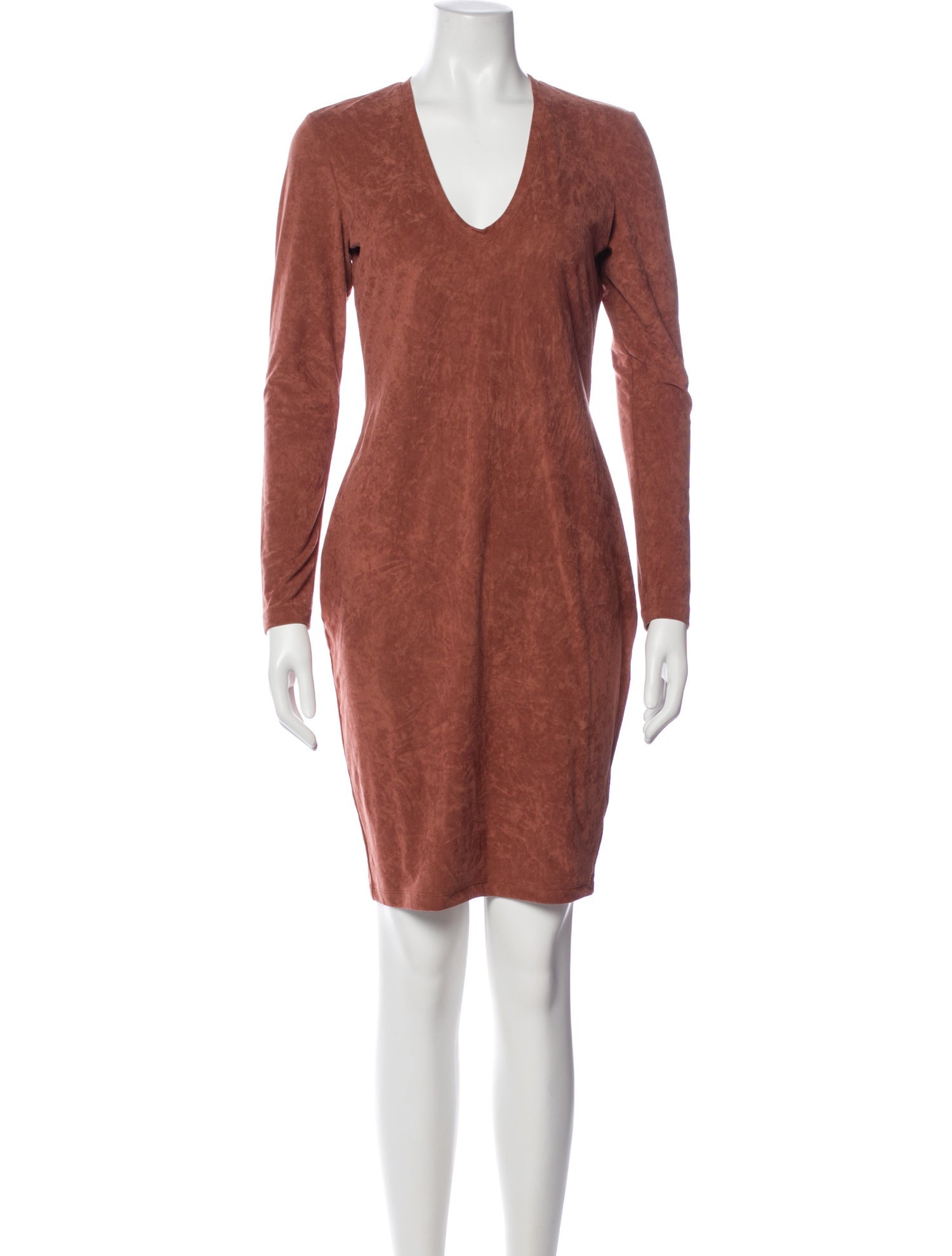 James Perse V-Neck Knee-Length Dress