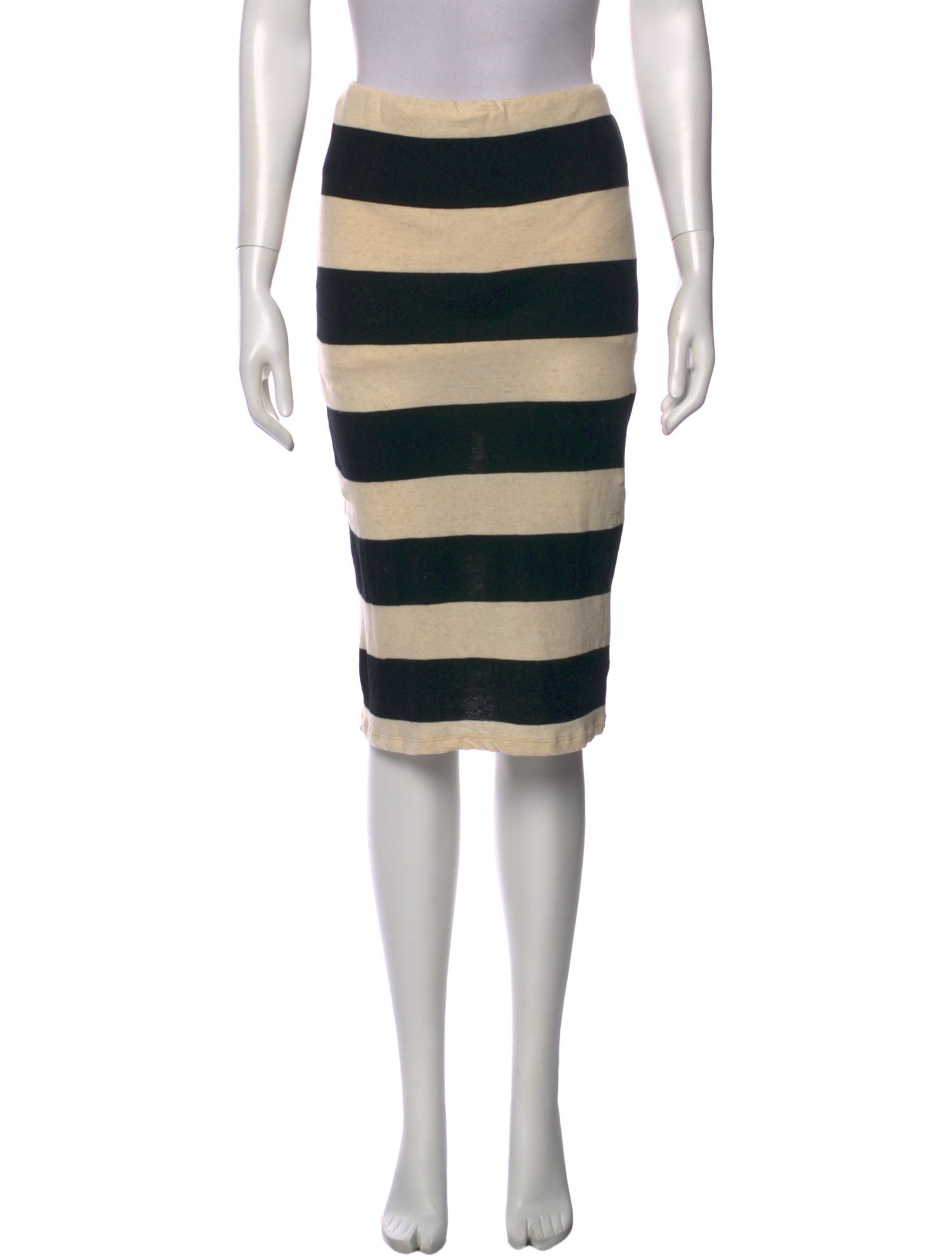 James Perse Striped Knee-Length Skirt