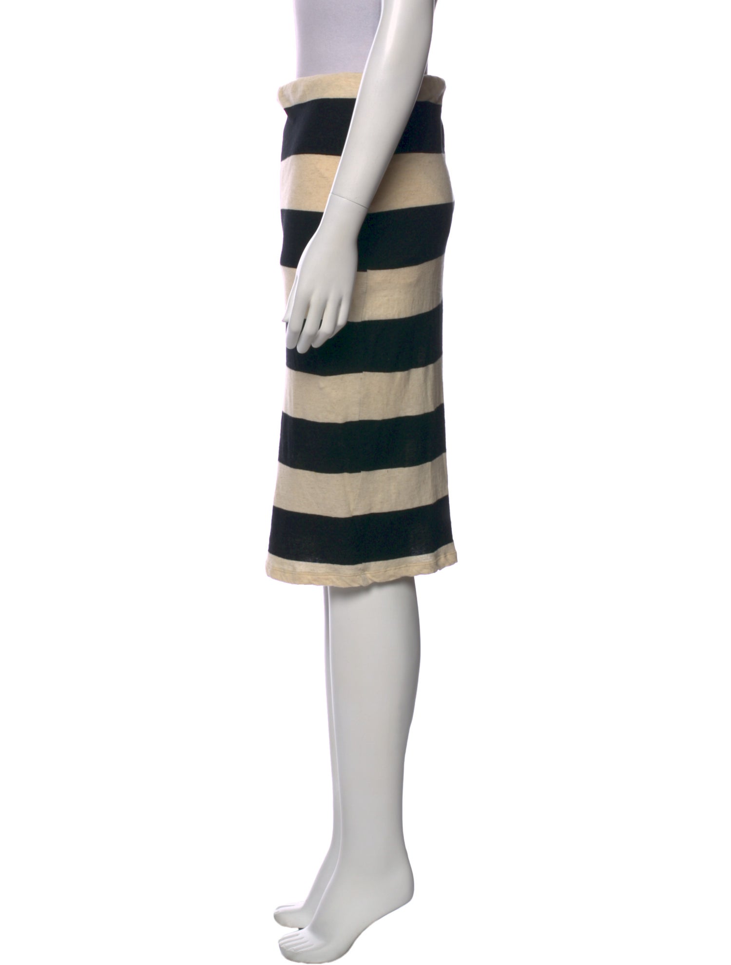 James Perse Striped Knee-Length Skirt