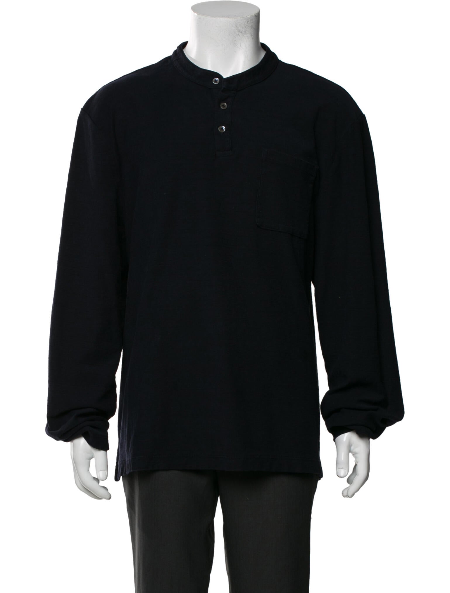 James Perse Collar Long Sleeve Polo Shirt