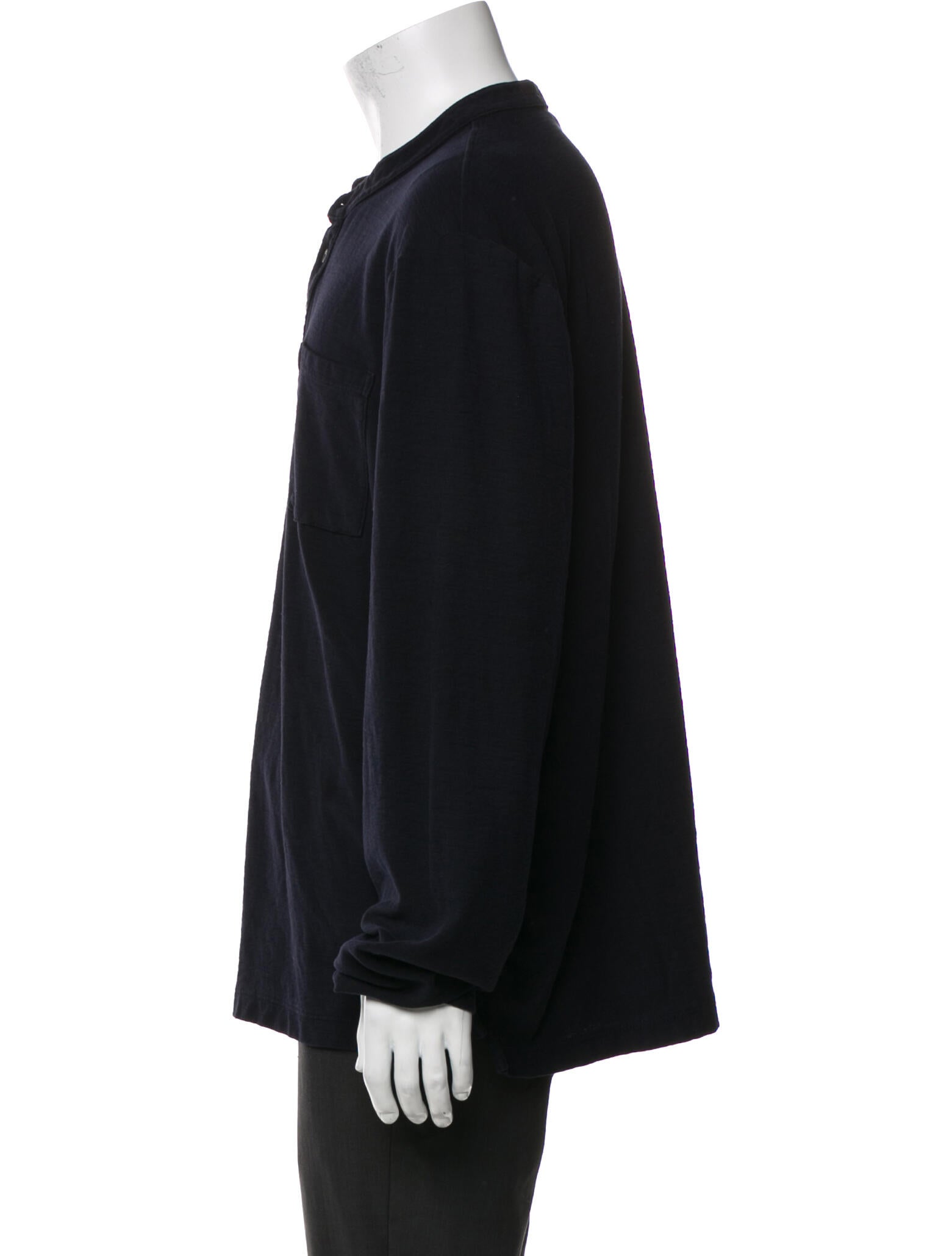 James Perse Collar Long Sleeve Polo Shirt
