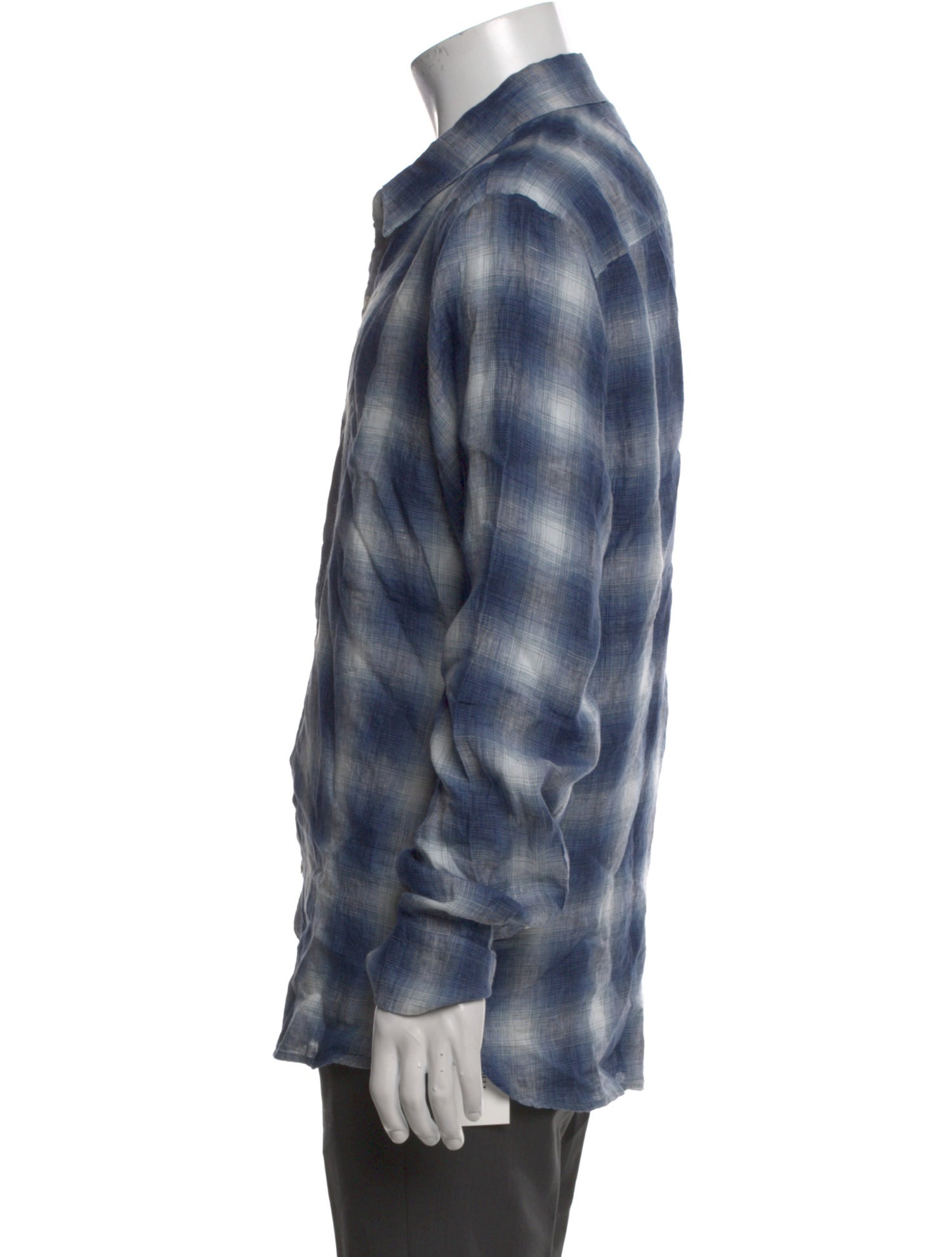 James Perse Linen Plaid Print Dress Shirt w/ Tags