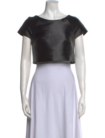 John Paul Ataker Bateau Neckline Short Sleeve Crop Top