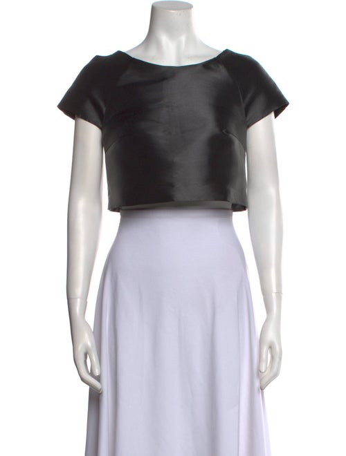 John Paul Ataker Bateau Neckline Short Sleeve Crop Top