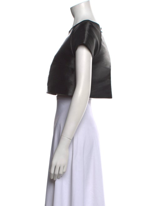 John Paul Ataker Bateau Neckline Short Sleeve Crop Top