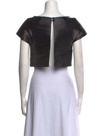 John Paul Ataker Bateau Neckline Short Sleeve Crop Top