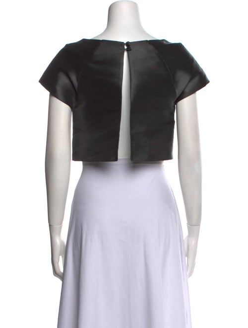 John Paul Ataker Bateau Neckline Short Sleeve Crop Top