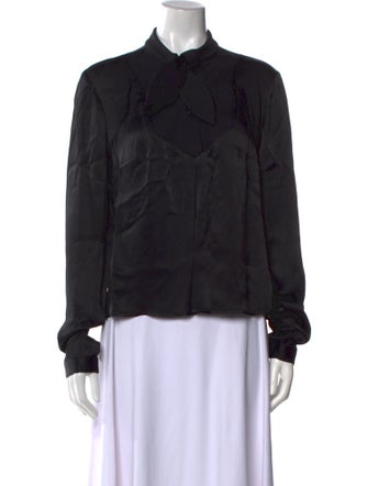 John Paul Ataker Mock Neck Long Sleeve Blouse