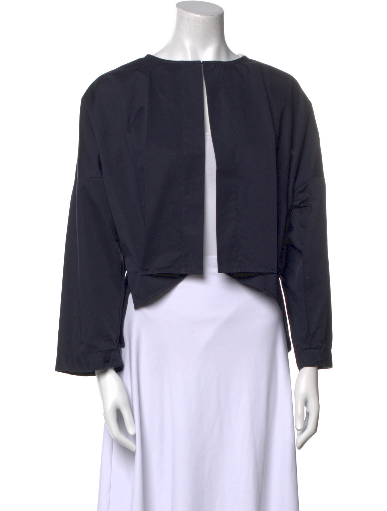 Jean Paul Knott Bateau Neckline Long Sleeve Crop Top