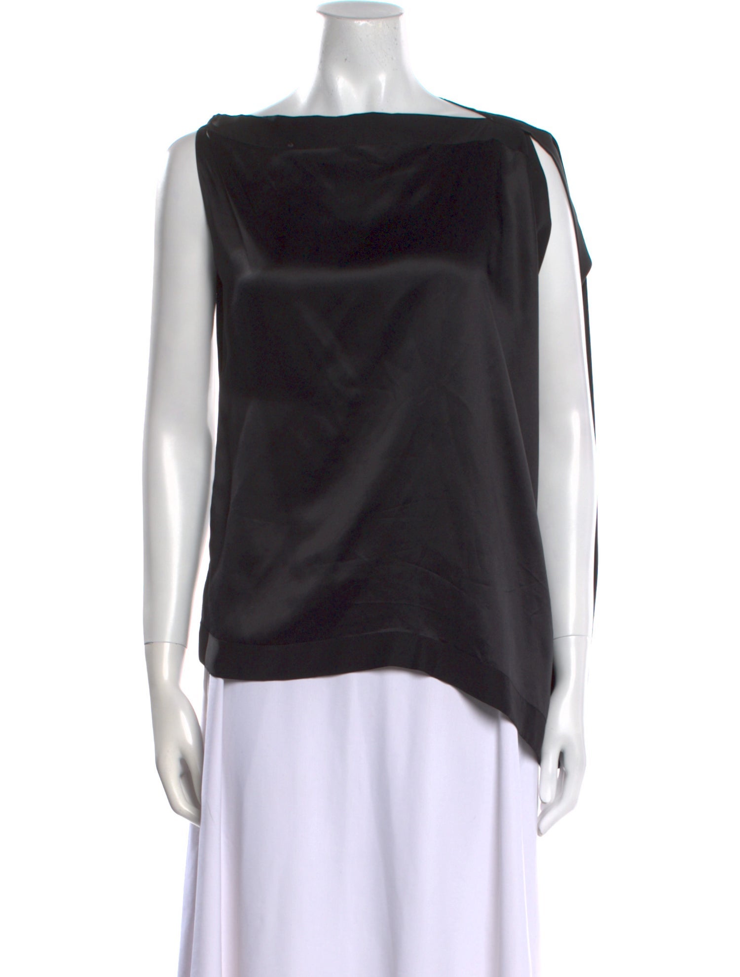 Jean Paul Knott Silk Bateau Neckline Top