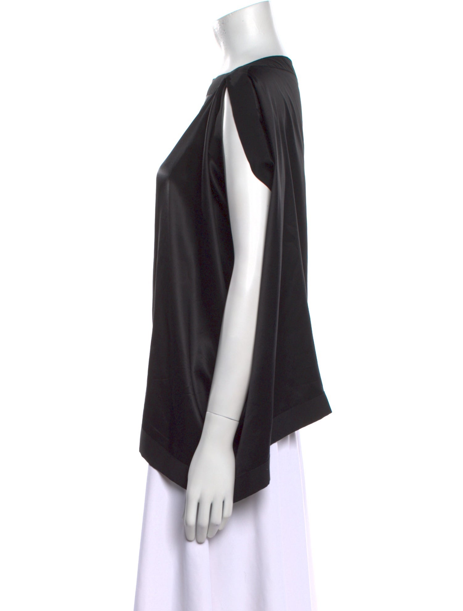 Jean Paul Knott Silk Bateau Neckline Top