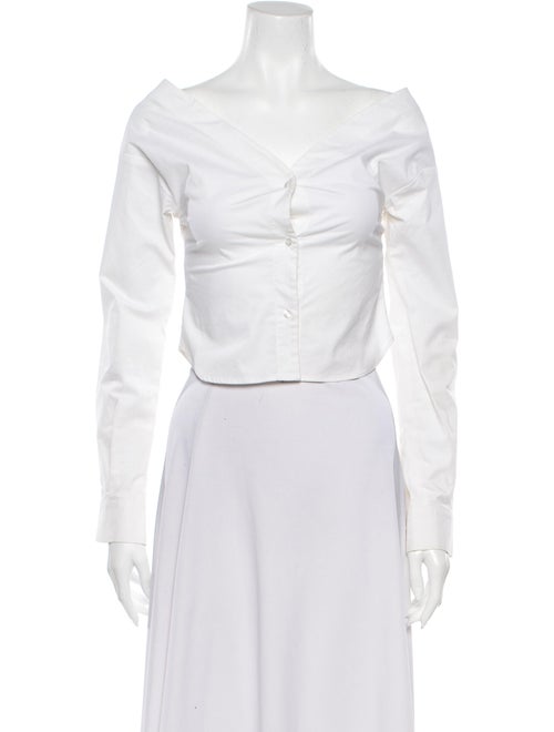 Jacquemus V-Neck Long Sleeve Crop Top