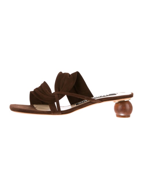 Jacquemus Suede Slides Brown