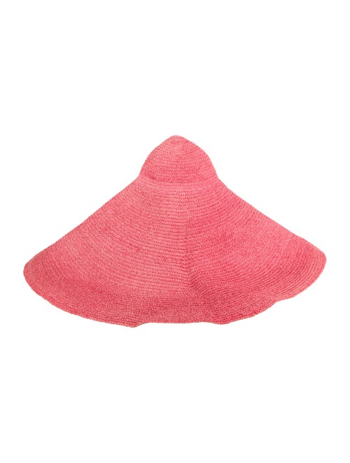 Jacquemus Raffia Oversize Hat Pink